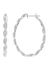 1/2 ct. t.w. Diamond Hoop Earrings in 14K White Gold