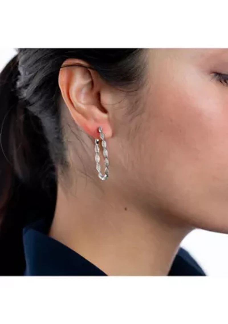1/2 ct. t.w. Diamond Hoop Earrings in 14K White Gold