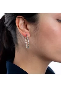 1/2 ct. t.w. Diamond Hoop Earrings in 14K White Gold