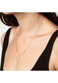 1/3 ct. t.w. Diamond Layered Starburst Necklace in 14K White Gold