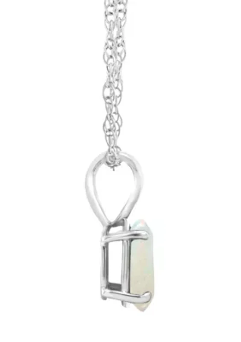 14K Gold 8x6 Oval Opal Pendant