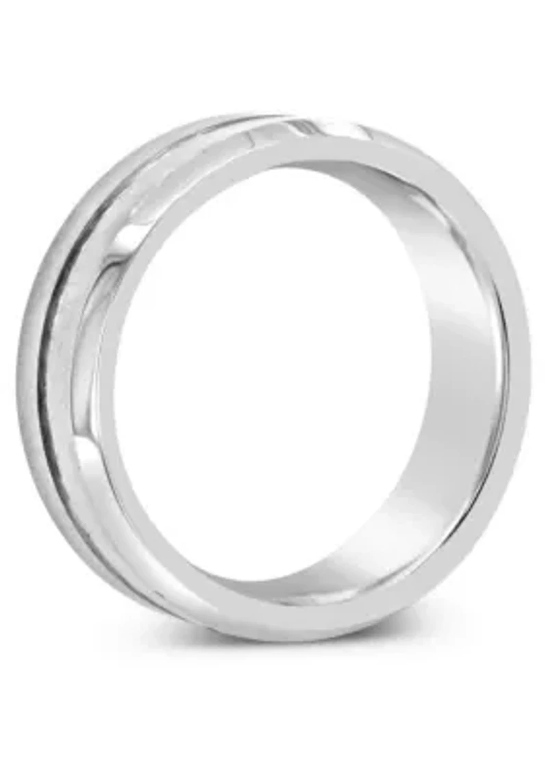 Men's 8mm Grooved Tungsten Wedding Band