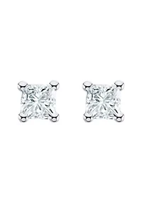 14K Yellow Gold 1/4 CTTW Princess Cut Diamond Stud Earrings