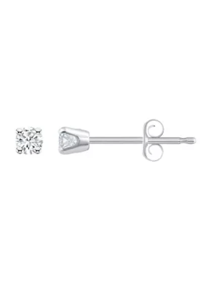 10K Yellow Gold 1/10 CTTW Round Diamond Stud Earrings