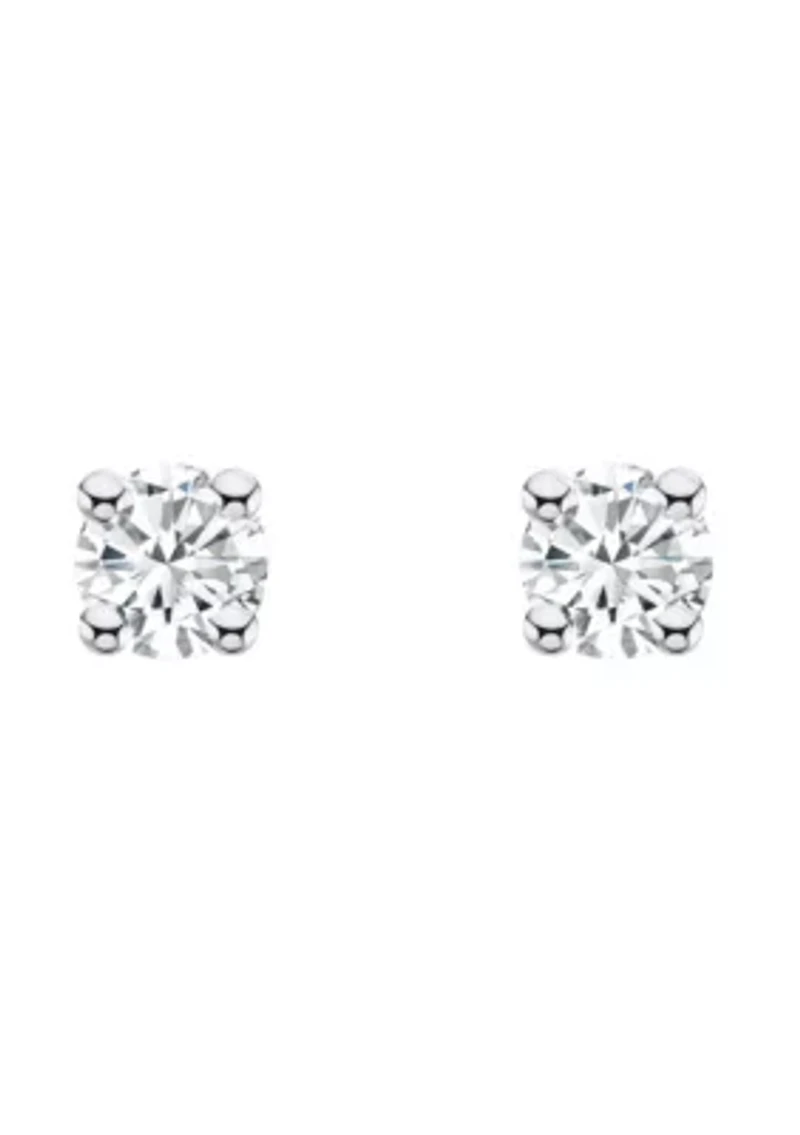 10K Yellow Gold 1/10 CTTW Round Diamond Stud Earrings