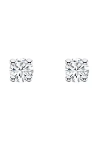 10K Yellow Gold 1/10 CTTW Round Diamond Stud Earrings