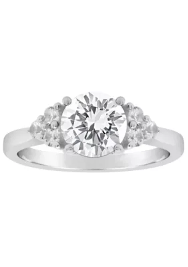 Lab Created Sterling Silver 7mm Round White Sapphire Ring