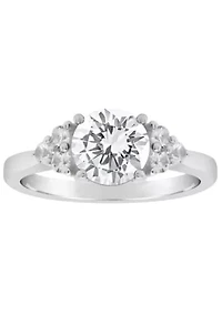 Lab Created Sterling Silver 7mm Round White Sapphire Ring