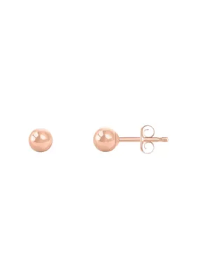 14K Rose Gold 4mm Ball Stud Earrings