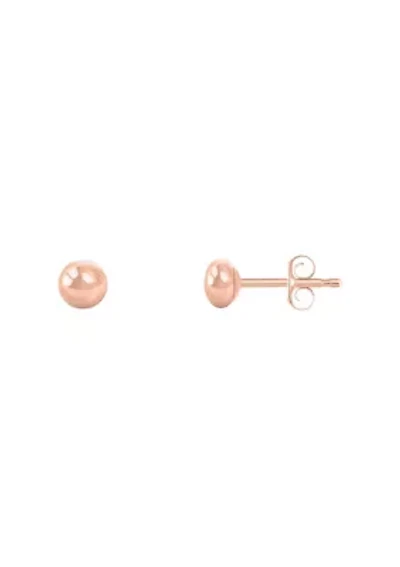 14K White Gold 4mm Button Stud Earrings