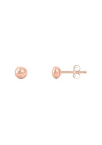 14K White Gold 4mm Button Stud Earrings