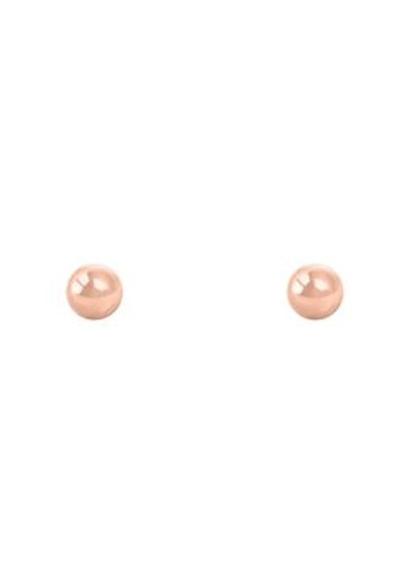 14K White Gold 4mm Button Stud Earrings