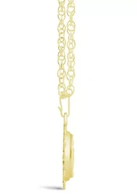 Sterling Silver/14K Yellow Gold Plated Oh Mary Conceived Medallion Pendant Necklace