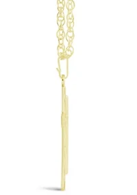 Sterling Silver/14K Yellow Gold Plated Cross Pendant Necklace