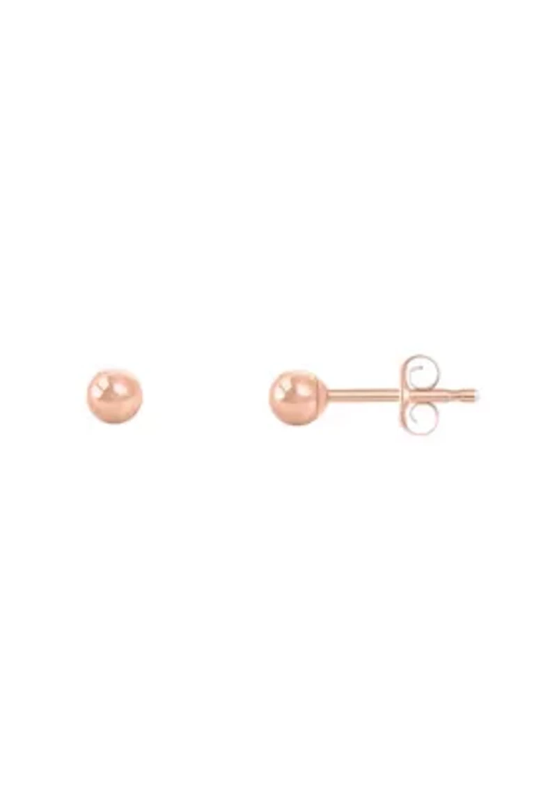 14K Yellow Gold 3mm Ball Stud Earrings