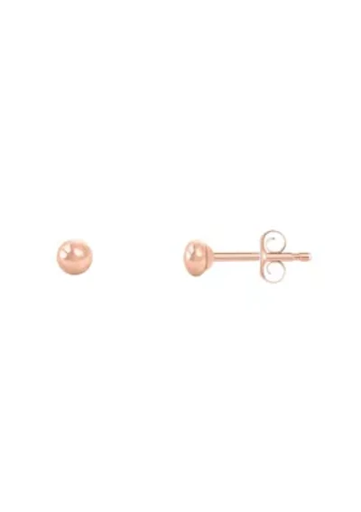 14K Yellow Gold 3mm Button Stud Earrings