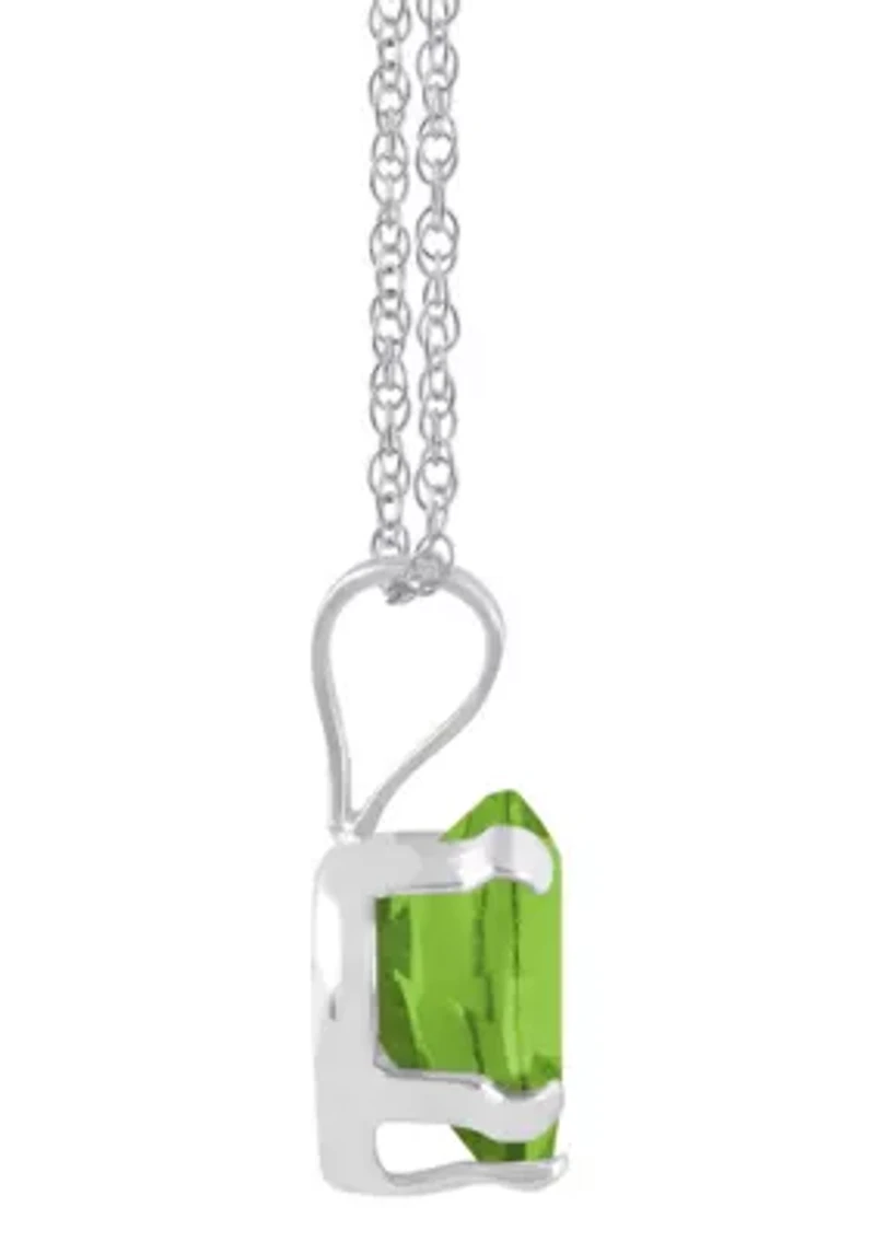 10K Yellow Gold 6mm Heart Shape Peridot Pendant Necklace