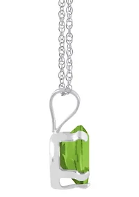 10K Yellow Gold 6mm Heart Shape Peridot Pendant Necklace