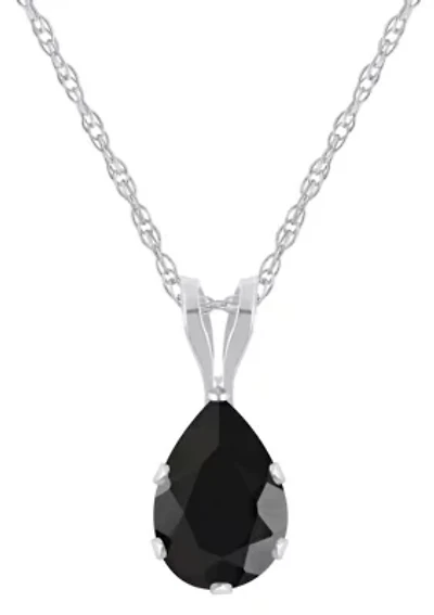 10K Yellow Gold 7x5mm Pear Shape Black Onyx Pendant Necklace