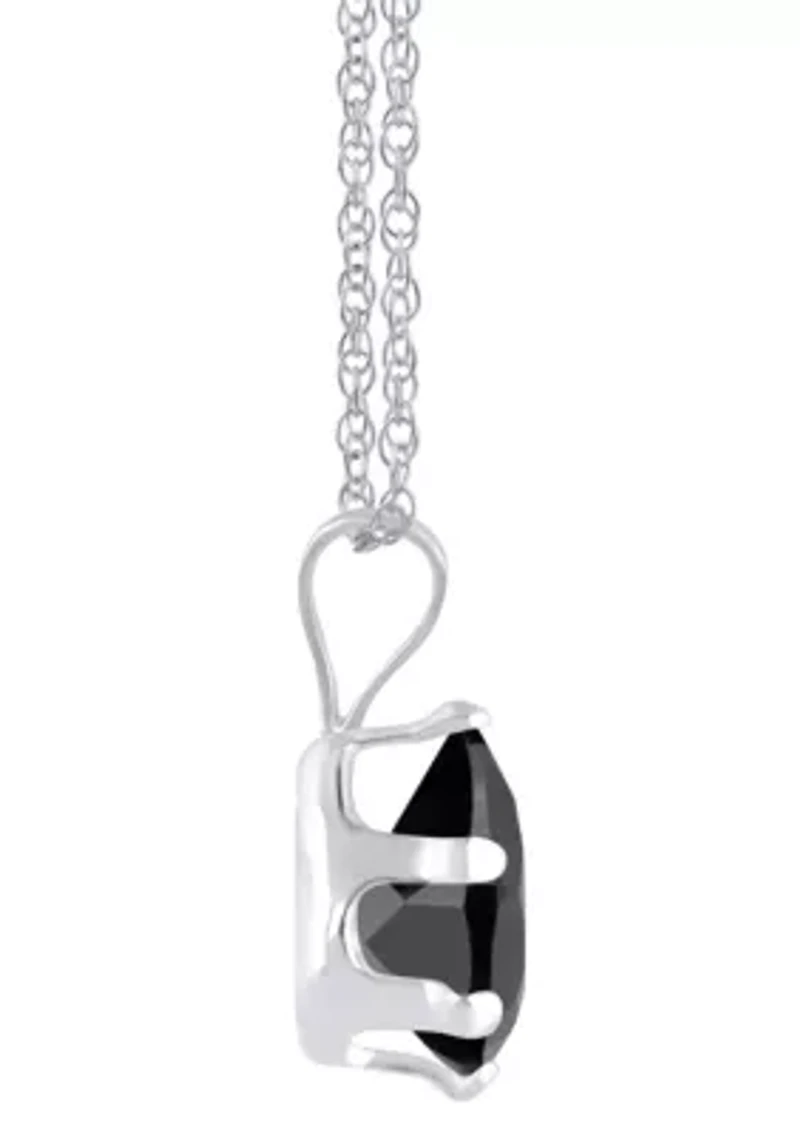 10K Yellow Gold 7x5mm Pear Shape Black Onyx Pendant Necklace