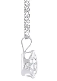 10K White Gold 7x5mm Pear Shape Topaz Pendant Necklace