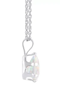 Lab Created 10K Yellow Gold 7x5mm Pear Shape Opal Pendant Necklace