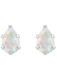 Lab Created 10K Yellow Gold 6x4mm Pear Shape Opal Stud Earrings