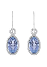 10K Yellow Gold 6x4mm Oval Tanzanite Drop Earrings
