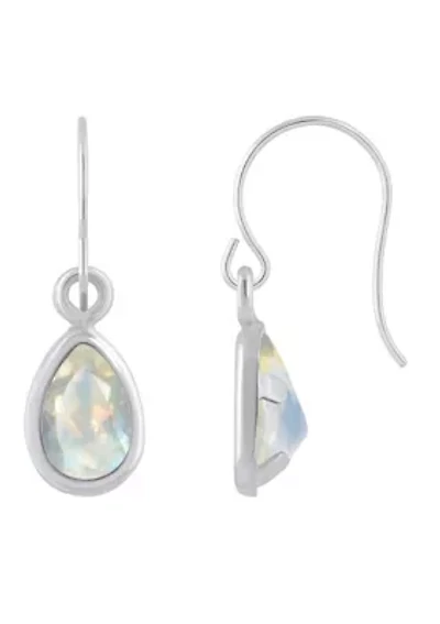 10K Yellow Gold 6x4mm Pear Shape Moonstone Drop Earrings