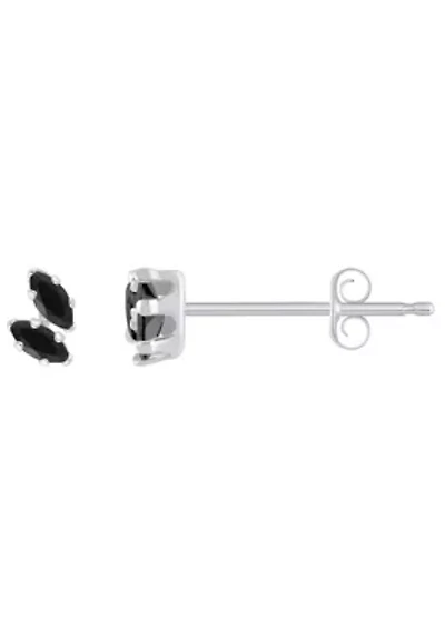 10K Gold 4x2mm Marquise Black Onyx Stud Earrings