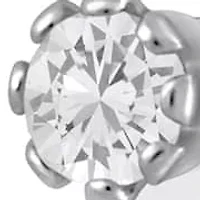 14K Gold White Topaz Initial Earring