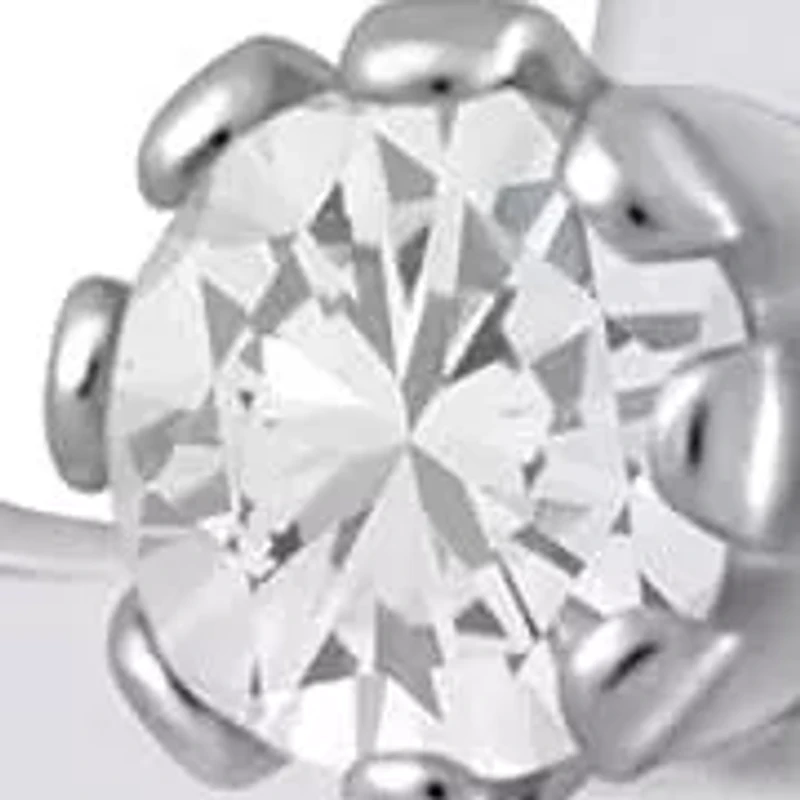 14K Gold White Topaz Initial Earring