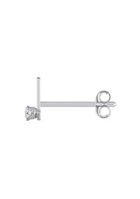 14K Gold White Topaz Initial Single Stud Earring