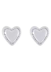 14K Gold Heart Stud Earrings