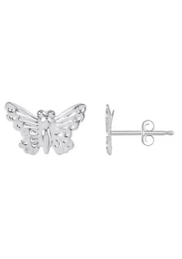 14K Gold Butterfly Stud Earrings