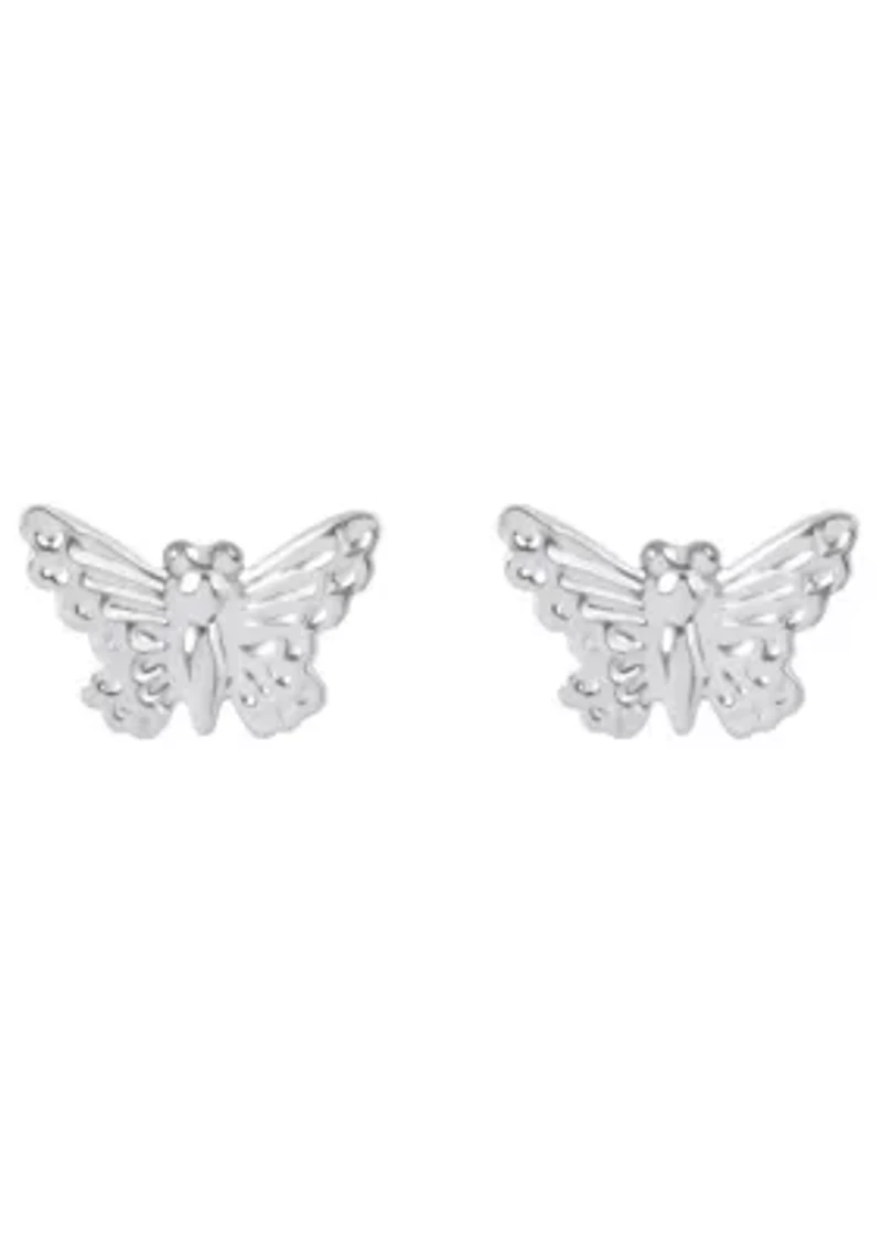 14K Gold Butterfly Stud Earrings