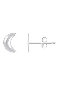 14K Gold Crescent Moon Stud Earrings