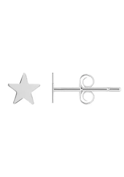14K Gold Star Shape Stud Earrings