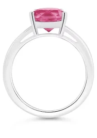 Sterling Silver 12x8mm Pear Shape Pink Topaz Ring