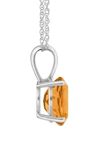 14K Gold 9x7mm Oval Citrine Pendant Necklace