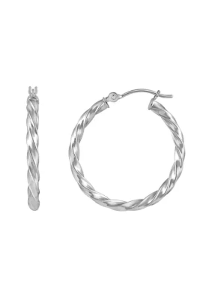 14K Gold 25mm Twisted Hoop Earrings