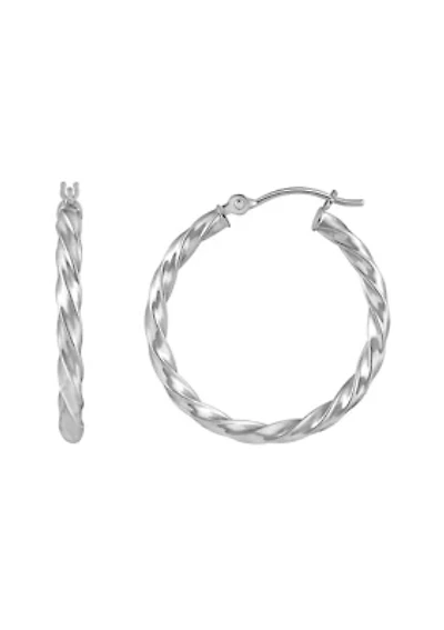 14K Gold 25mm Twisted Hoop Earrings