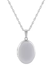 14K Gold Oval Locket Pendant Necklace