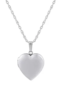 14K Gold Heart Locket Pendant Necklace