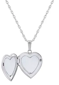 14K Gold Heart Locket Pendant Necklace