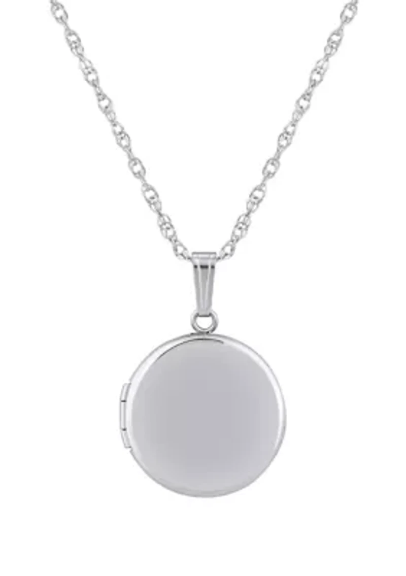 14K Gold Round Locket Pendant Necklace