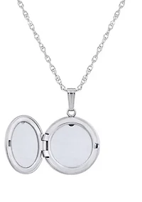 14K Gold Round Locket Pendant Necklace