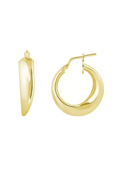 Sterling Silver Tapered Hoop Earrings