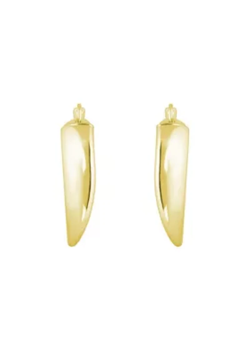 Sterling Silver Tapered Hoop Earrings