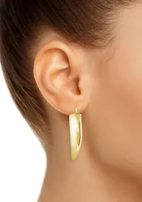 Sterling Silver Tapered Hoop Earrings